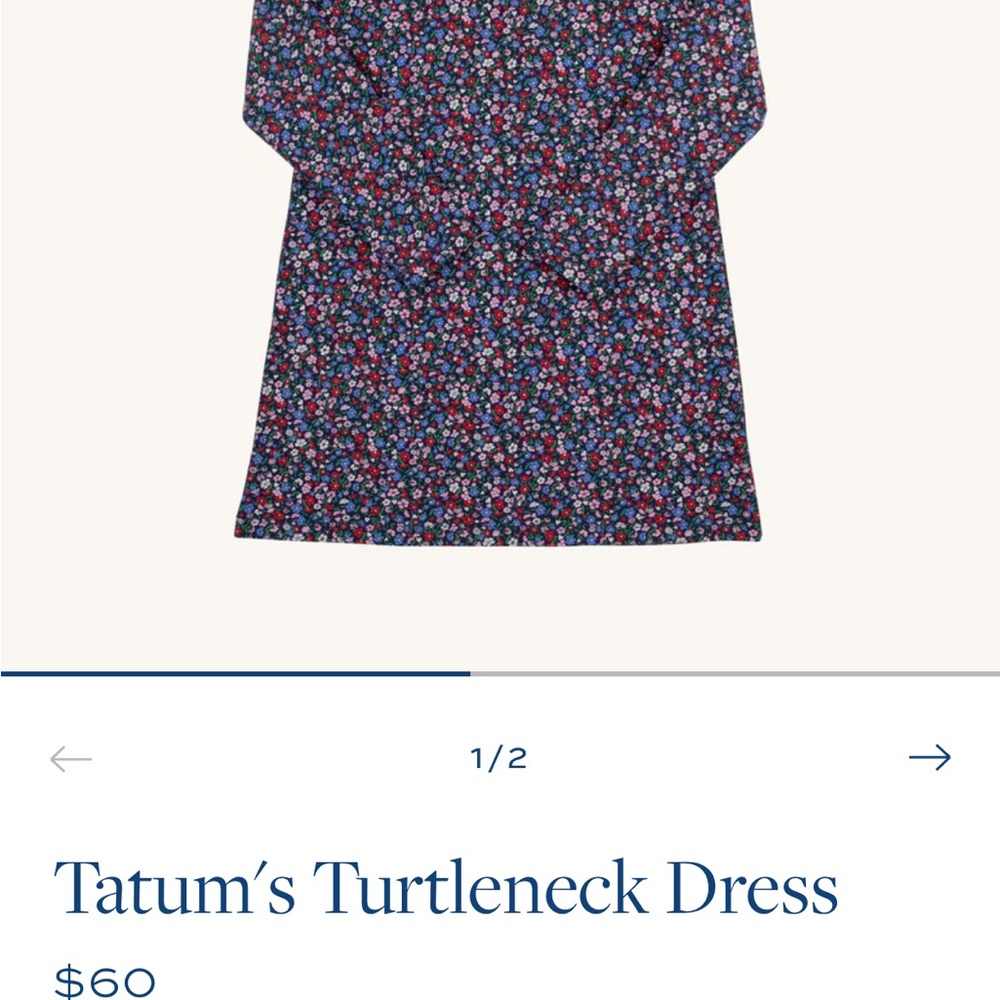 Tatum’s Fairfax farm Floral Turtleneck Kids Dress